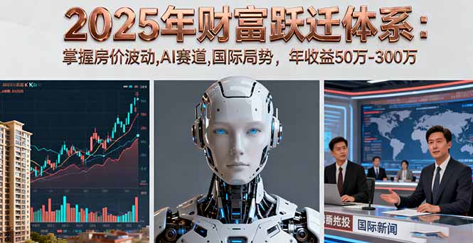 （16217期）2025年财富跃迁体系：掌握房价波动,AI赛道,国际局势，年收益50万-300万|无忧资源社