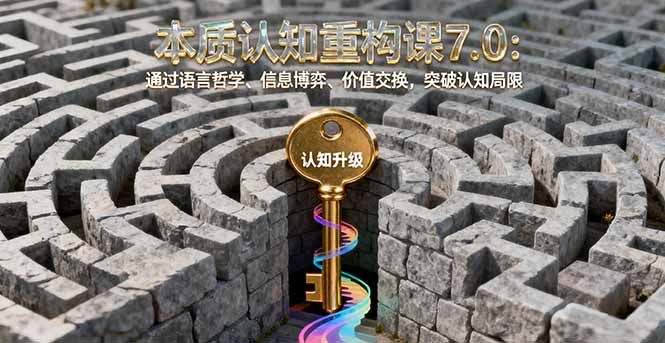 （16218期）本质认知重构课7.0：通过语言哲学、信息博弈、价值交换，突破认知局限|无忧资源社