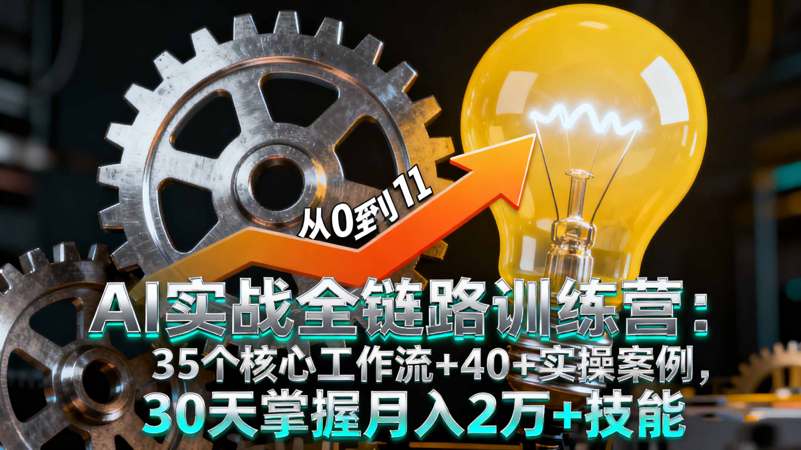 （16219期）AI实战全链路训练营：35个核心工作流+40+实操案例，30天掌握月入2万+技能|无忧资源社