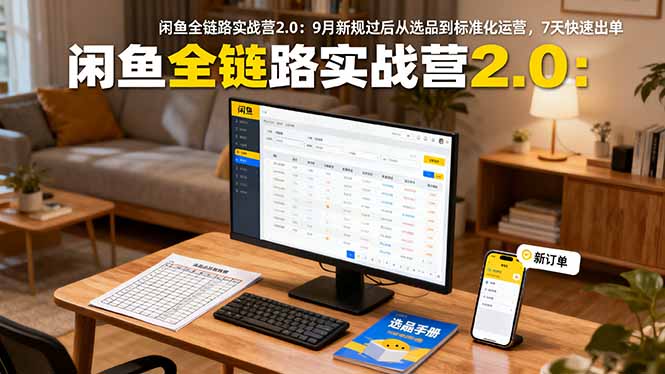 （16263期）闲鱼全链路实战营2.0：9月新规过后从选品到标准化运营，7天快速出单|无忧资源社