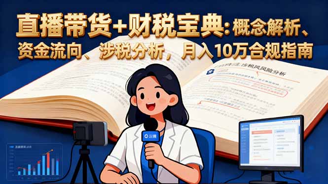 （16444期）直播带货+财税宝典：概念解析、资金流向、涉税分析，月入10万合规指南|无忧资源社