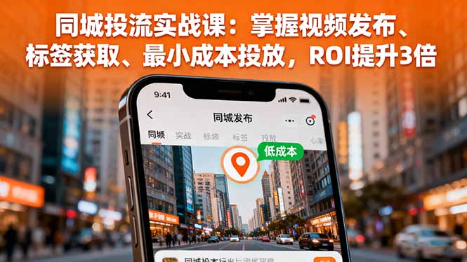 （16172期）同城投流实战课：掌握视频发布、标签获取、最小成本投放，ROI提升3倍|无忧资源社