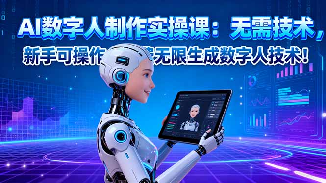 （16376期）AI数字人制作实操课：无需技术，新手可操作，免费无限生成数字人技术！|无忧资源社