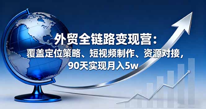 （16173期）外贸全链路变现营：覆盖定位策略、短视频制作、资源对接，90天实现月入5w|无忧资源社