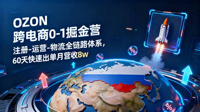 （16277期）OZON跨境电商0-1掘金营：注册-运营-物流全链路体系，60天快速出单月营收8w|无忧资源社