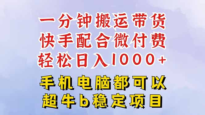 （16285期）快手黑科技一分钟搬运带货，一刀不剪过原创，微付费投流玩法，轻松日入…|无忧资源社