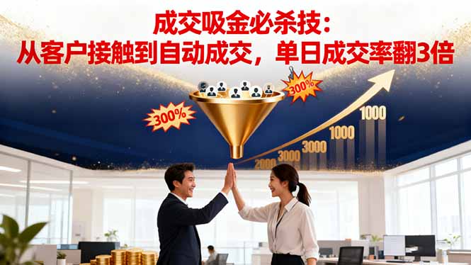 （16432期）吸金成交营销必杀技：从客户接触到自动成交，单日成交率翻3倍|无忧资源社