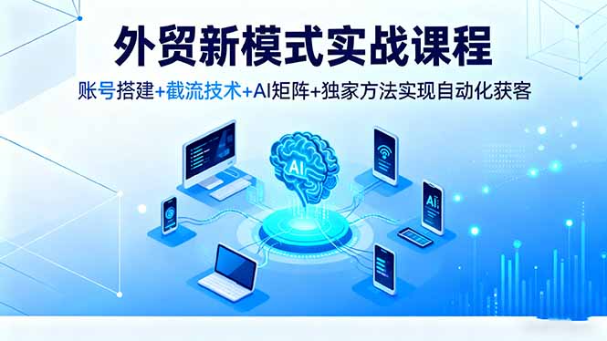 （16363期）外贸新模式实战课程，账号搭建+截流技术+AI矩阵+独家方法实现自动化获客|无忧资源社