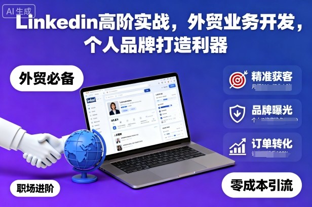 Linkedin高阶实战，外贸业务开发，个人品牌打造利器|无忧资源社