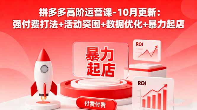 (16366期)拼多多高阶运营课-10月更新:强付费打法+活动突围+数据优化+暴力起店|无忧资源社