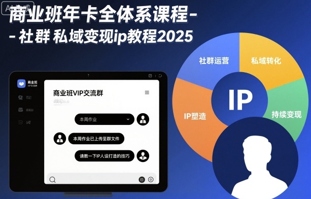 商业班年卡全体系课程-社群私域变现ip教程2025|无忧资源社