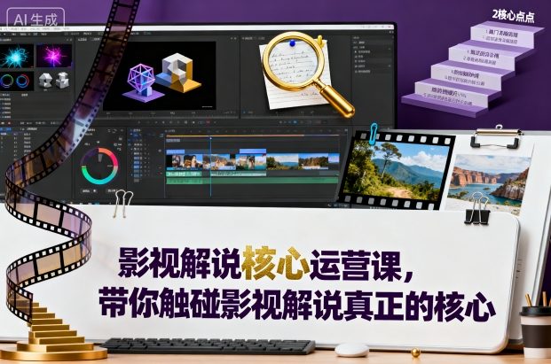 影视解说核心运营课，带你触碰影视解说真正的核心|无忧资源社