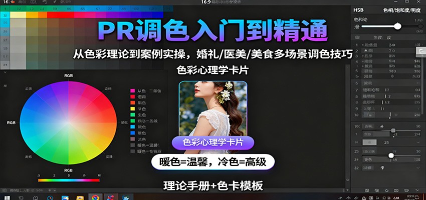 PR调色入门到精通：从色彩理论到案例实操，婚礼/医美/美食多场景调色技巧|无忧资源社