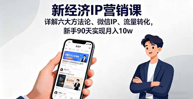 （16194期）新经济IP营销课：详解六大方法论、微信IP、流量转化，新手90天实现月入10w|无忧资源社