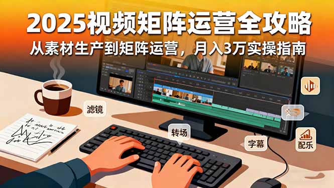 （16333期）2025短视频矩阵运营全攻略：从素材生产到矩阵运营，月入3万实操指南|无忧资源社
