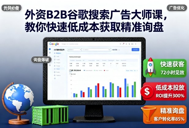 外资B2B谷歌搜索广告大师课，教你快速低成本获取精准询盘|无忧资源社