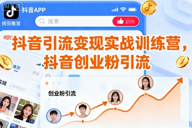 抖音引流变现实战训练营，抖音创业粉引流|无忧资源社