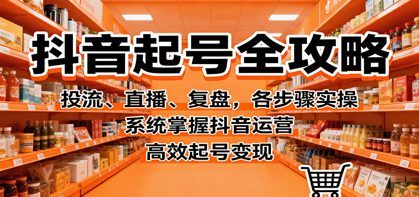 抖音起号全攻略，投流、直播、复盘，各步骤实操，系统掌握抖音运营，高效起号变现|无忧资源社