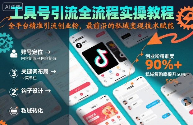 工具号引流全流程保姆级实操教程，全平台精准引流创业粉，最前沿的私域变现技术赋能|无忧资源社