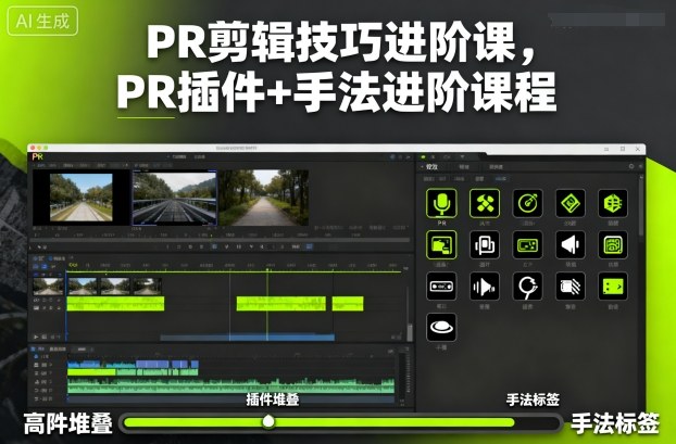 PR剪辑技巧进阶课，PR插件+手法进阶课程|无忧资源社