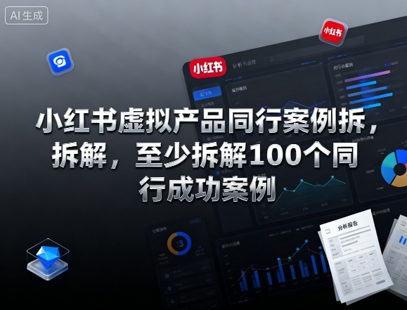 小红书虚拟产品同行案例拆解，至少拆解100个同行成功案例|无忧资源社