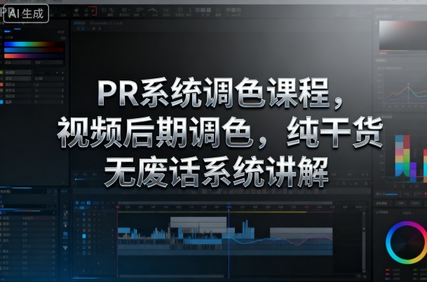 PR系统调色课程，视频后期调色，纯干货无废话系统讲解|无忧资源社
