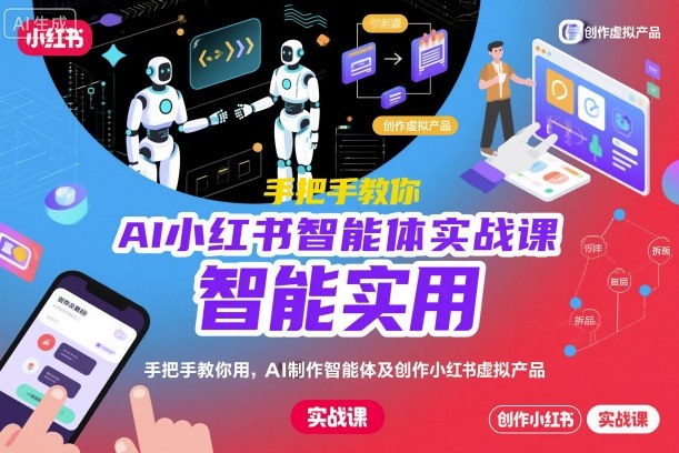 AI小红书智能体实战课，手把手教你用AI制作智能体及创作小红书虚拟产品，提效+内容商业化|无忧资源社