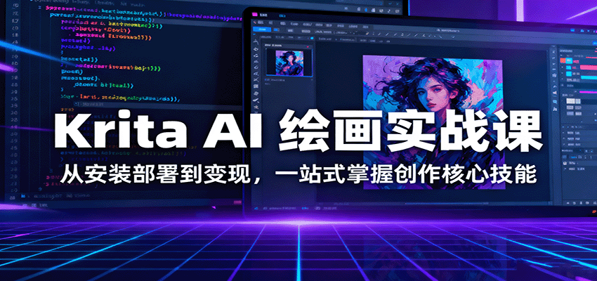Krita AI 绘画实战课：从安装部署到变现，一站式掌握创作核心技能|无忧资源社