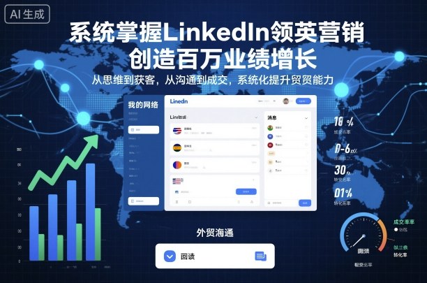 系统掌握LinkedIn领英营销,创造百万业绩增长,从思维到获客,从沟通到成交,系统化提升外贸能力|无忧资源社