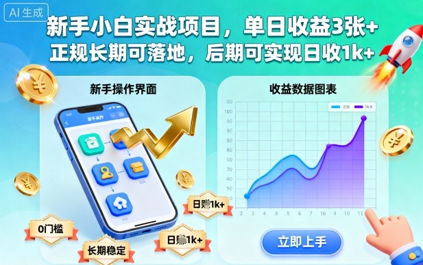 新手小白实战项目，单日收益3张+，正规长期可落地，后期可实现日收1k+【揭秘】|无忧资源社