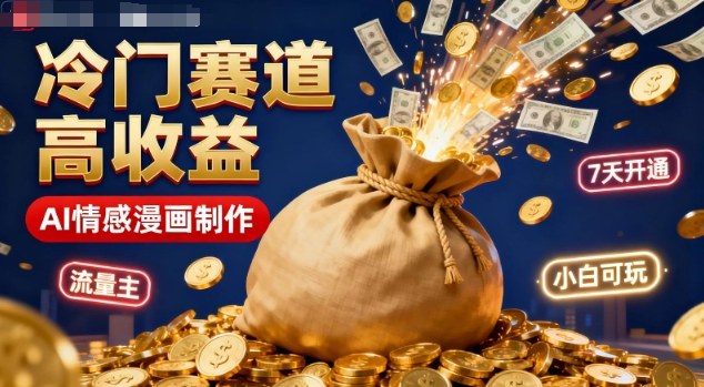 公众号冷门赛道，用AI做情感漫画，7天开通流量主，操作简单，小白可玩|无忧资源社