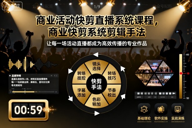 商业活动快剪直播系统课程，商业快剪系统剪辑手法|无忧资源社