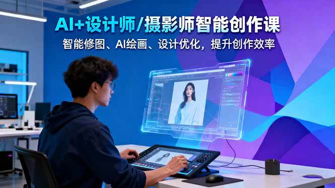 AI+设计师/摄影师智能创作课：智能修图、AI绘画、设计优化，提升创作效率|无忧资源社