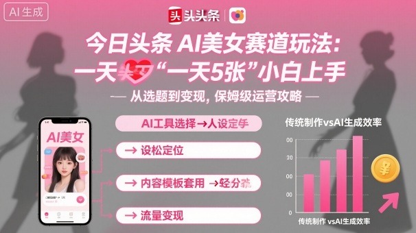 今日头条AI美女赛道玩法，一天轻松5张，小白轻松上手|无忧资源社