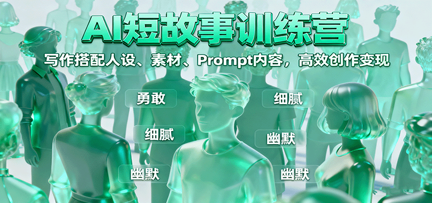 AI短故事训练营：写作搭配人设、素材、Prompt内容，高效创作变现|无忧资源社