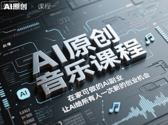AI原创音乐课程，在家可做的Ai副业，让Ai给所有人一次新的创业机会|无忧资源社