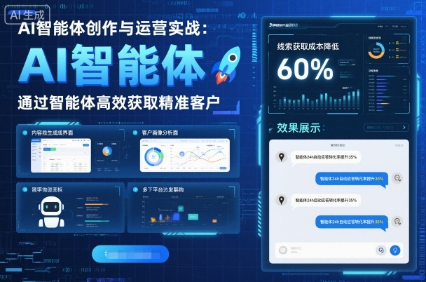 AI智能体创作与运营实战，实体门店通过智能体高效获取精准客户|无忧资源社