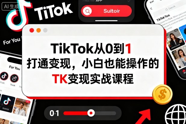 TikTok从0到1打通变现，小白也能操作的TK变现实战课程|无忧资源社