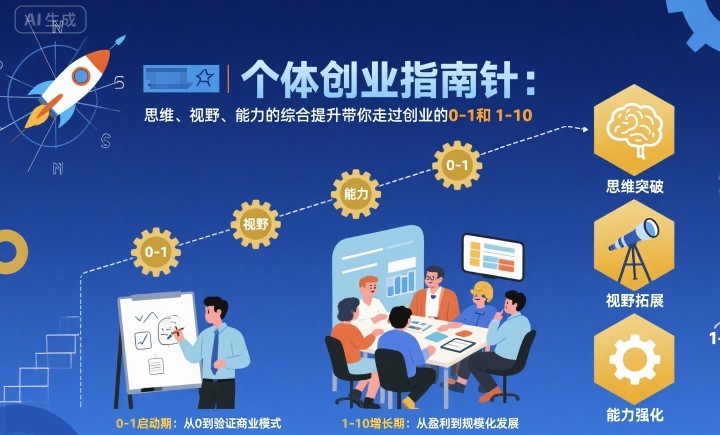 个体创业指南针，思维、视野、能力的综合提升带你走过创业的0-1和1-10【音频】|无忧资源社