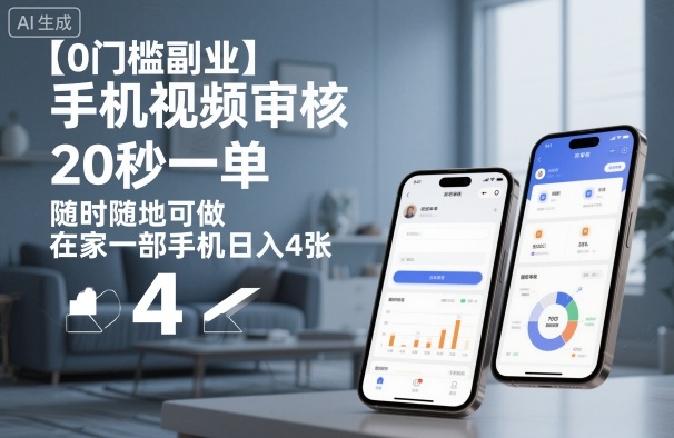 【0门槛副业】手机视频审核，20秒一单，随时随地可做，在家一部手机日入4张【揭秘】|无忧资源社