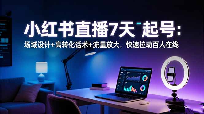 （16537期）小红书直播7天起号：场域设计+高转化话术+流量放大，快速拉动百人在线|无忧资源社