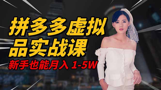 （16492期）2025 拼多多虚拟品系统实战课，轻资产项目，可矩阵开工作室，新手也能…|无忧资源社