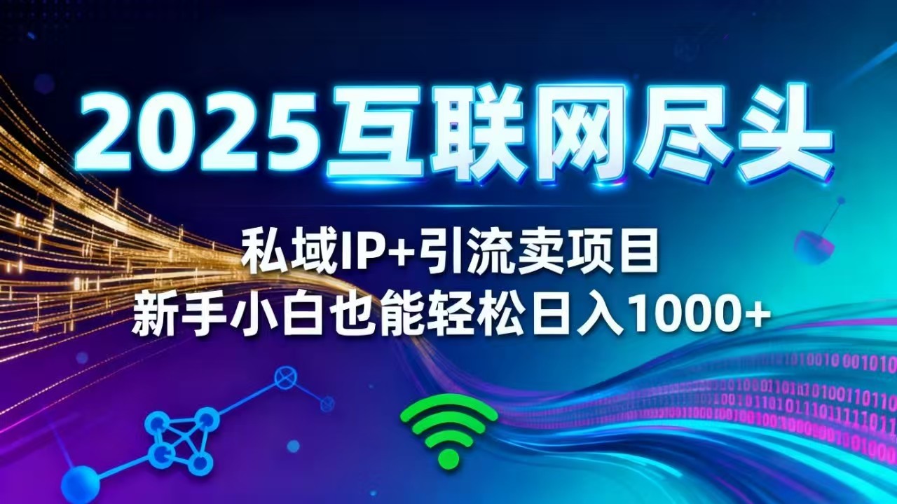 （16485期）2025网创尽头王炸项目！私域 IP + 精准引流，新手小白在家躺赚日入 1000+|无忧资源社