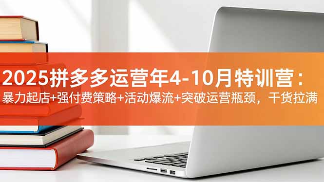 （16642期）2025拼多多运营年4-10月特训营：暴力起店+强付费策略+活动爆流+突破运营瓶颈，干货拉满|无忧资源社