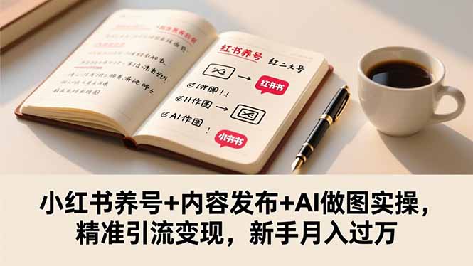 （16498期）小红书养号+内容发布+AI做图实操，精准引流变现，新手月入过万|无忧资源社