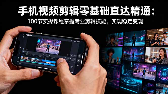 （16466期）手机视频剪辑零基础直达精通：100节实操课程掌握专业剪辑技能，实现稳…|无忧资源社