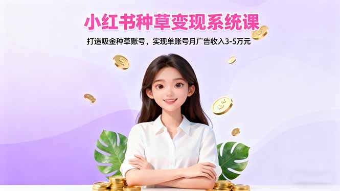 （16468期）小红书种草变现系统课：打造吸金种草账号，实现单账号月广告收入3-5万元|无忧资源社