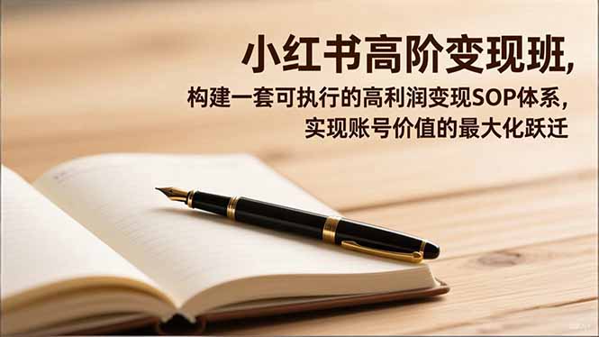 （16633期）小红书高阶变现班，构建一套可执行的高利润变现SOP体系，实现账号价值的最大化跃迁|无忧资源社