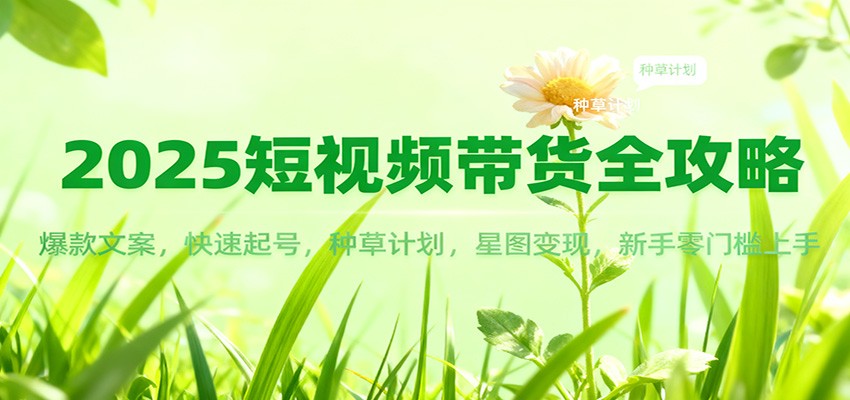 2025短视频带货全攻略：爆款文案，快速起号，种草计划，星图变现，新手零门槛上手|无忧资源社