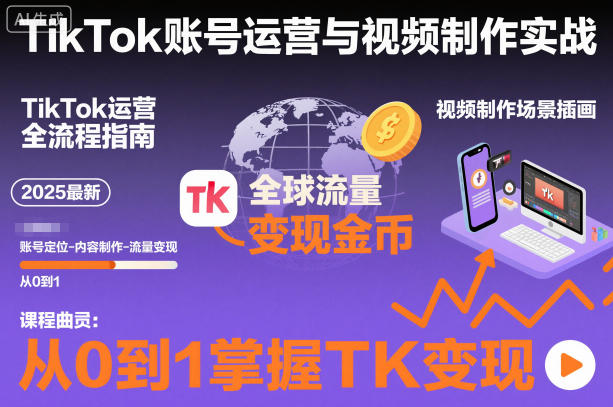 2025最新TikTok账号运营与视频制作实战全流程，从0到1掌握TK变现（含11月最新TK搬运技术）|无忧资源社